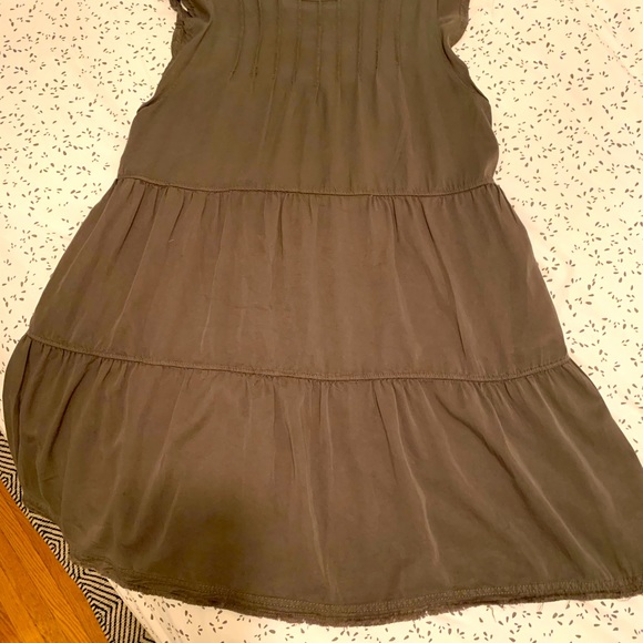 Olive green cotton swing dress - Picture 2 of 8